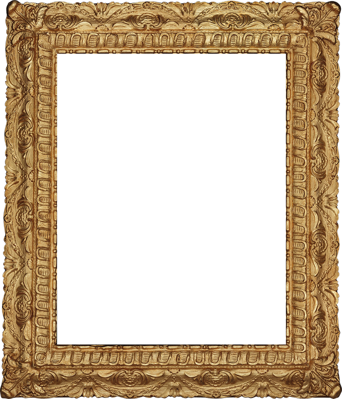 Gold Vintage Picture Frame Isolated on White